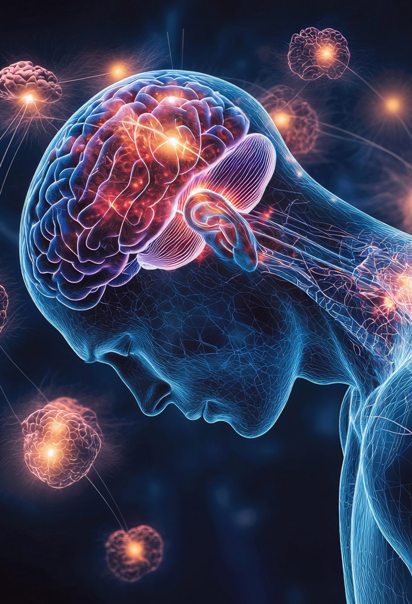 A detailed visualization of cortisol release in response to stress, showing its impact on the body